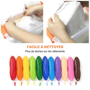 Crayon de Cire Lavable pour Enfants (12/24/36 couleurs) - ciaovie