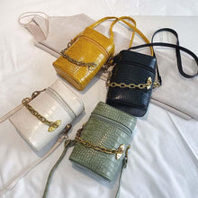 Charger l&#39;image dans la galerie, Petit Sac à Bandoulière Chaîne en Motif de Crocodile - ciaovie