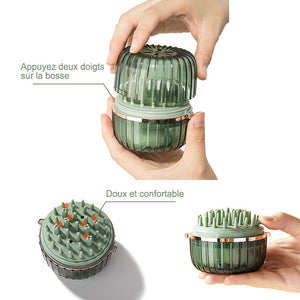 Masseur doux en silicone pour cuir chevelu 2 en 1 et nettoyant en profondeur pour éponge pour le visage
