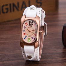 Charger l&#39;image dans la galerie, Montre pour Femme Vintage en Cuir et Pierre à Quartz
