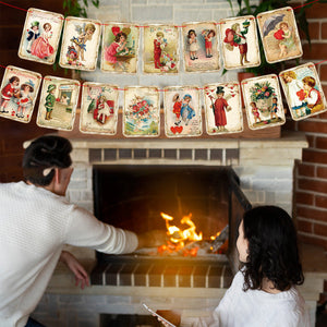 Bannière de Noël de style vintage