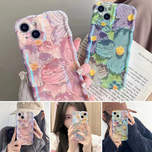 💐Coque de téléphone exquise de peinture à l'huile colorée pour iPhone