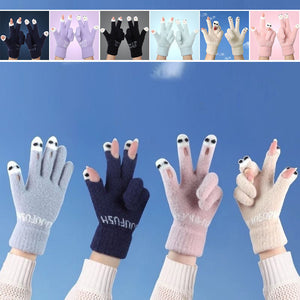 Gants tricotés en laine mignons