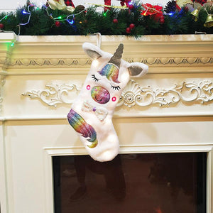 Ciaovie™Licorne Chaussettes de Noël Décoration (Avec Lumière LED) - ciaovie