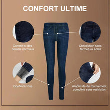 Charger l&#39;image dans la galerie, Leggings en Denim Doublé de Peluche