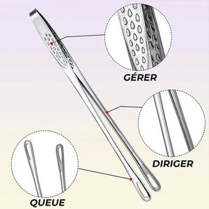 Pince à gril en acier inoxydable