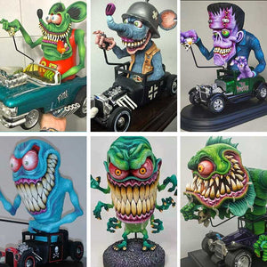 Statues de monstre à grande bouche en colère