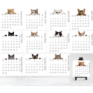 🐱Calendrier de bureau 2024 avec chat furtif