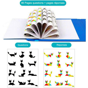 Magnétique Tangram Jeu Puzzle Coloré en Bois - ciaovie