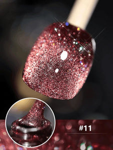 🎉Vernis à Ongles œil de Chat Laser Diamanté