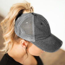 Charger l&#39;image dans la galerie, 2020 Nouvelle Casquette en Maille Croisée pour Cheveux en Queue de Cheval