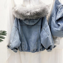 Charger l&#39;image dans la galerie, Veste en jean d&#39;hiver pour femmes - ciaovie