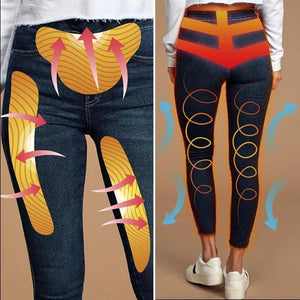 Leggings en Denim Doublé de Peluche