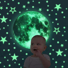 Charger l&#39;image dans la galerie, Autocollant Mural Fluorescent Créatif - Lune / étoiles / points ronds