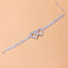 Charger l&#39;image dans la galerie, Bracelet de Cheville à Double Cœur en Strass