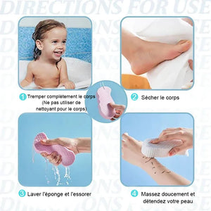 Éponge de bain exfoliante super douce