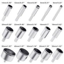 Charger l&#39;image dans la galerie, Foret Diamenté Ouvre-trou pour Verres et Carreaux (Kit de 15 PCs)