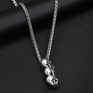 See No Evil Skulls Collier pour homme