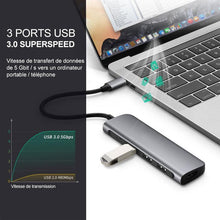 Charger l&#39;image dans la galerie, Concentrateur d&#39;extension HUB 7-en-1 - ciaovie