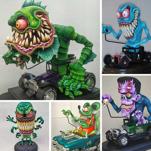 Statues de monstre à grande bouche en colère