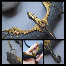 Charger l&#39;image dans la galerie, Collier Dragon Volant Ailé Noir