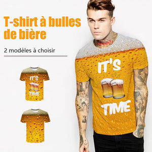 T-shirt à manches courtes à bulles de bière 3D Fashion - ciaovie