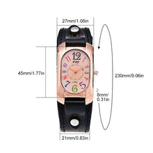 Charger l&#39;image dans la galerie, Montre pour Femme Vintage en Cuir et Pierre à Quartz