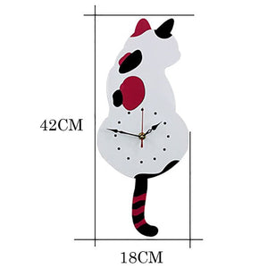 Horloge murale Chat nordique avec queue frétillante