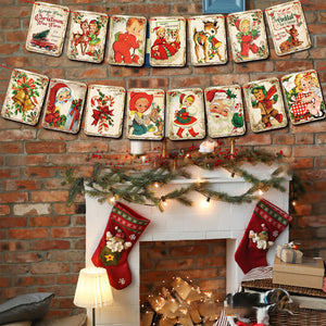 Bannière de Noël de style vintage
