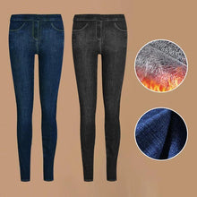 Charger l&#39;image dans la galerie, Leggings en Denim Doublé de Peluche