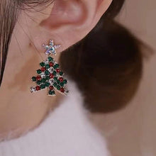 Charger l&#39;image dans la galerie, Boucles D&#39;oreilles Tiges Sapin De Noël