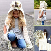 Charger l&#39;image dans la galerie, Bonnet Écharpe Licorne en Tricot - ciaovie