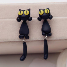 Charger l&#39;image dans la galerie, Boucles d&#39;Oreilles Uniques Chat Yeux Jaunes
