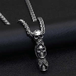 See No Evil Skulls Collier pour homme