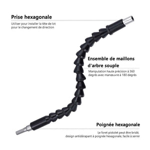 Extension de foret flexible avec support de foret à vis - ciaovie