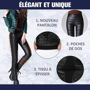 Pantalon femme taille haute en duvet - ciaovie