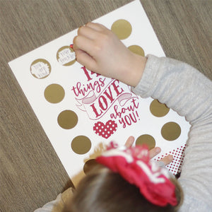 Avent à gratter de la Saint-Valentin "14 choses que j'aime ou que nous aimons chez toi".
