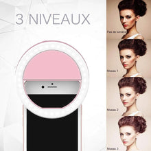 Charger l&#39;image dans la galerie, Anneau de Lumière LED Rechargeable Pour Selfie