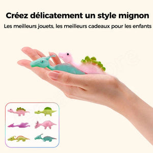 Jouets de doigt de dinosaure de fronde(10 pièces, couleurs aléatoires)