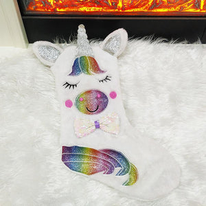 Ciaovie™Licorne Chaussettes de Noël Décoration (Avec Lumière LED) - ciaovie