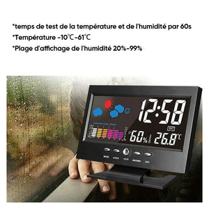 LED Contrôleur de température et d'humidité Horloge d'alarme