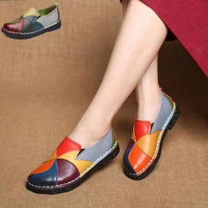 Ciaovie Casuel Confort Chaussures Plates en Cuir pour Femmes - ciaovie