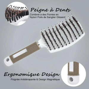 Brosse à cheveux démêlante en poils de nylon