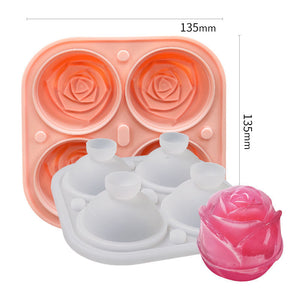 Grand moule à glaçons roses à 4 compartiments