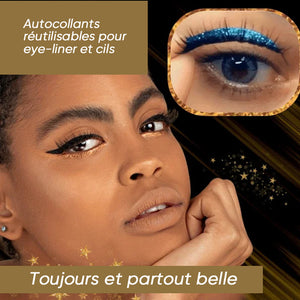 Autocollants imperméables et réutilisables pour eye-liner et cils