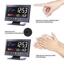 Charger l&#39;image dans la galerie, LED Contrôleur de température et d&#39;humidité Horloge d&#39;alarme