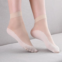 Charger l&#39;image dans la galerie, Chaussettes Soyeuses en Coton Anti-dérapant, 5 paires