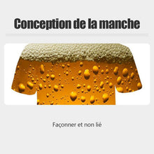 Charger l&#39;image dans la galerie, T-shirt à manches courtes à bulles de bière 3D Fashion - ciaovie