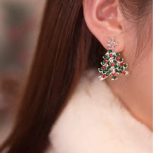 Charger l&#39;image dans la galerie, Boucles D&#39;oreilles Tiges Sapin De Noël