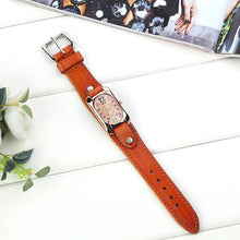 Charger l&#39;image dans la galerie, Montre pour Femme Vintage en Cuir et Pierre à Quartz